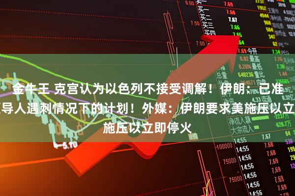 金牛王 克宫认为以色列不接受调解！伊朗：已准备好领导人遇刺情况下的计划！外媒：伊朗要求美施压以立即停火