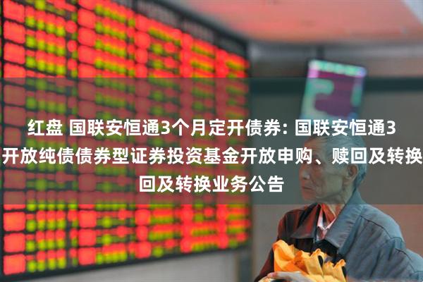 红盘 国联安恒通3个月定开债券: 国联安恒通3个月定期开放纯债债券型证券投资基金开放申购、赎回及转换业务公告