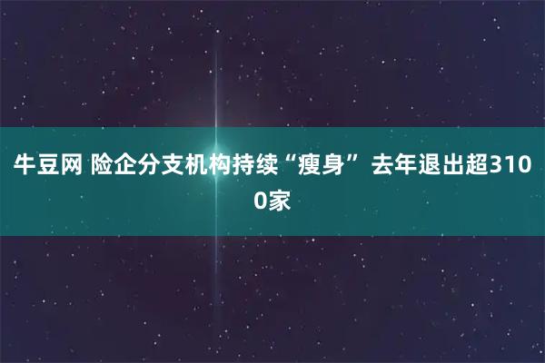 牛豆网 险企分支机构持续“瘦身” 去年退出超3100家